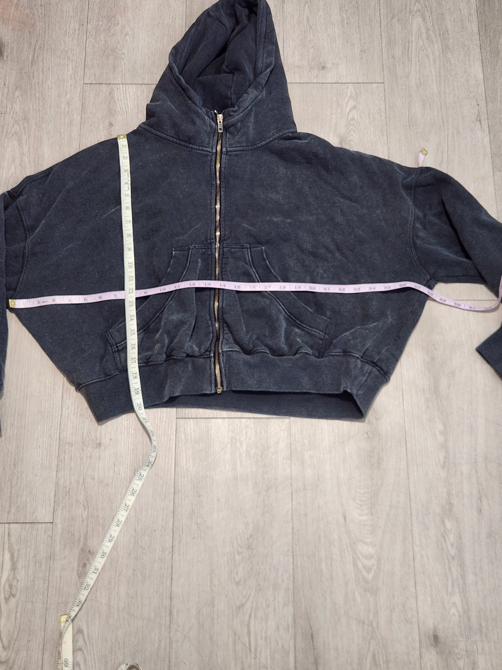 Free People Washed Black Mineral Crop Zip Hoodie S
- Picture 2 of 6
